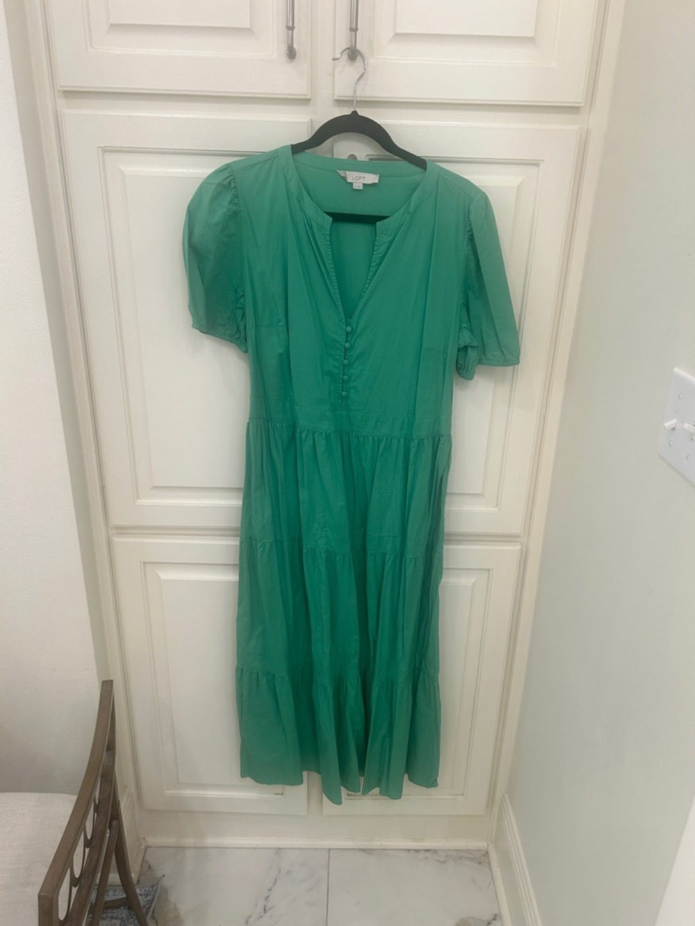 LOFT Green Midi Dress
